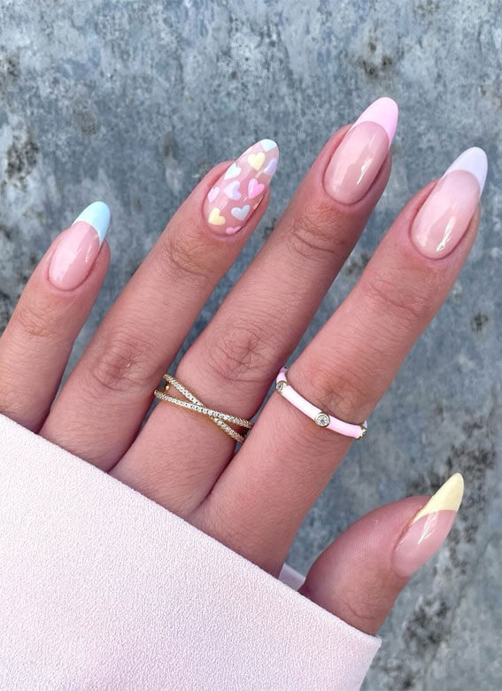 pastel love nails