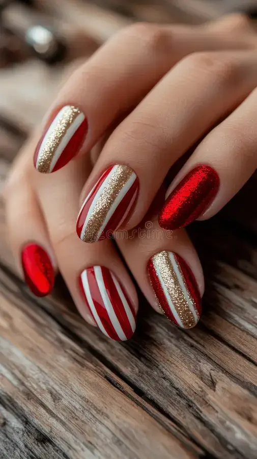 red gold nails