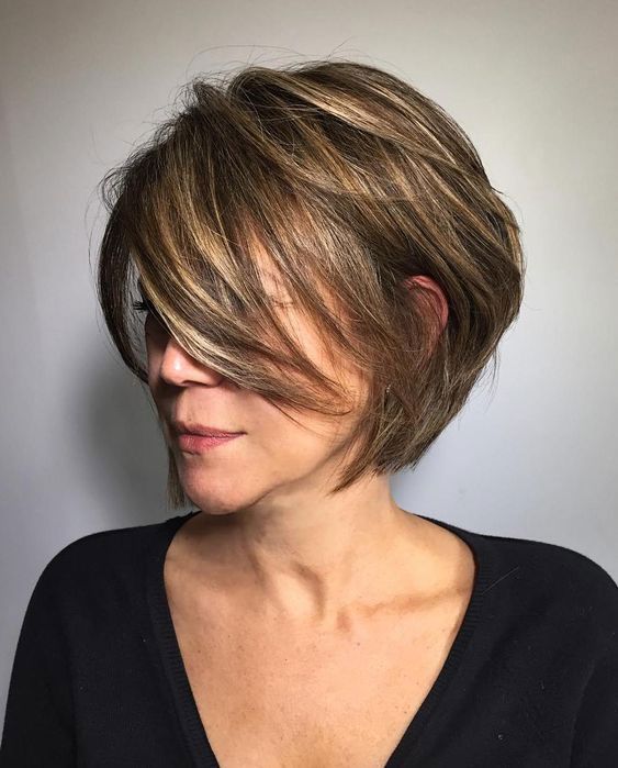 Chin-Length Curved Bob