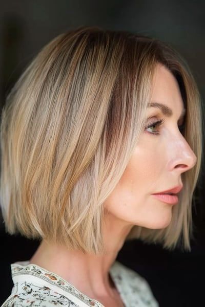 Classic blunt bob with crisp ends