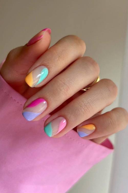 Color Block Nails