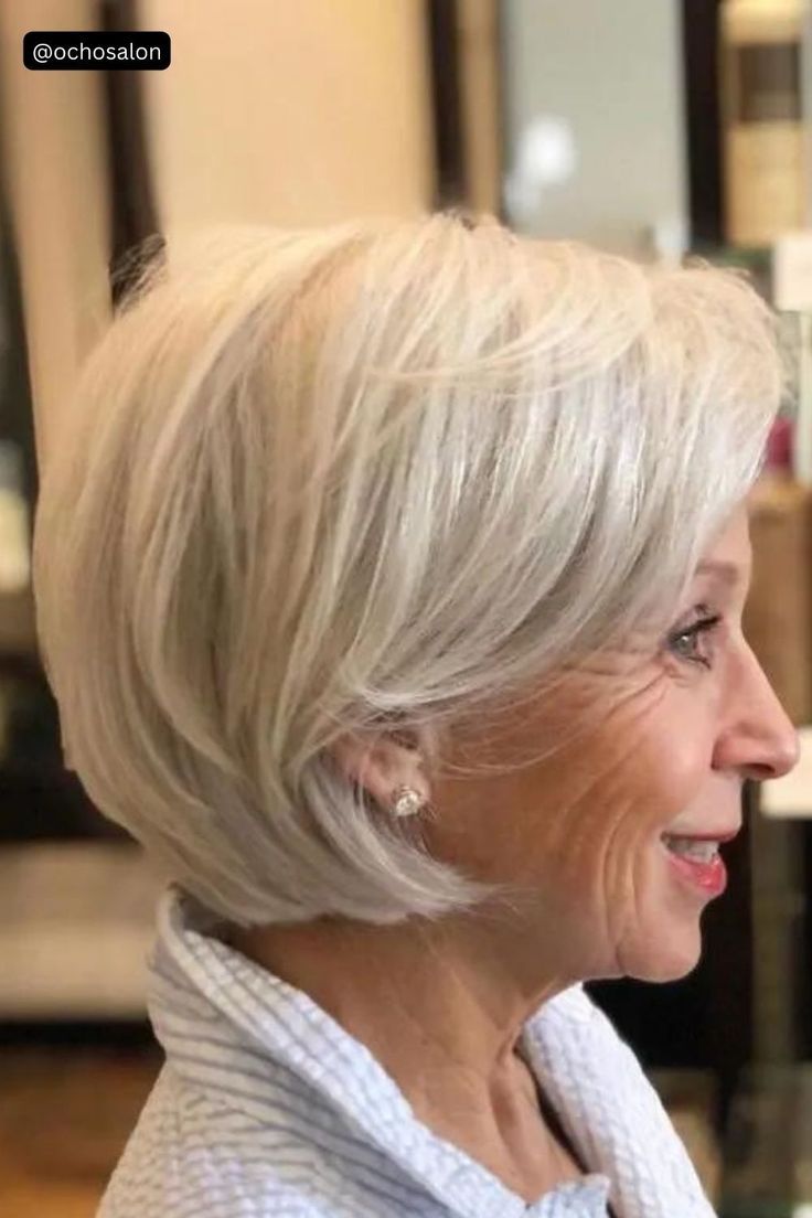 Soft Silver Tucked Bob