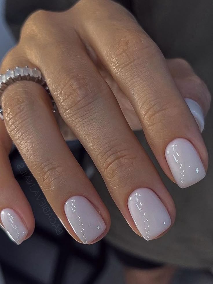 Milky White Nails