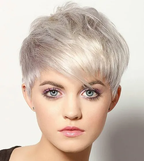 Silver Mohawk-Inspired Pixie