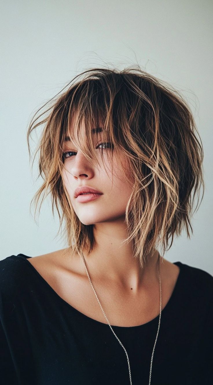 Textured Chin-Length Bob