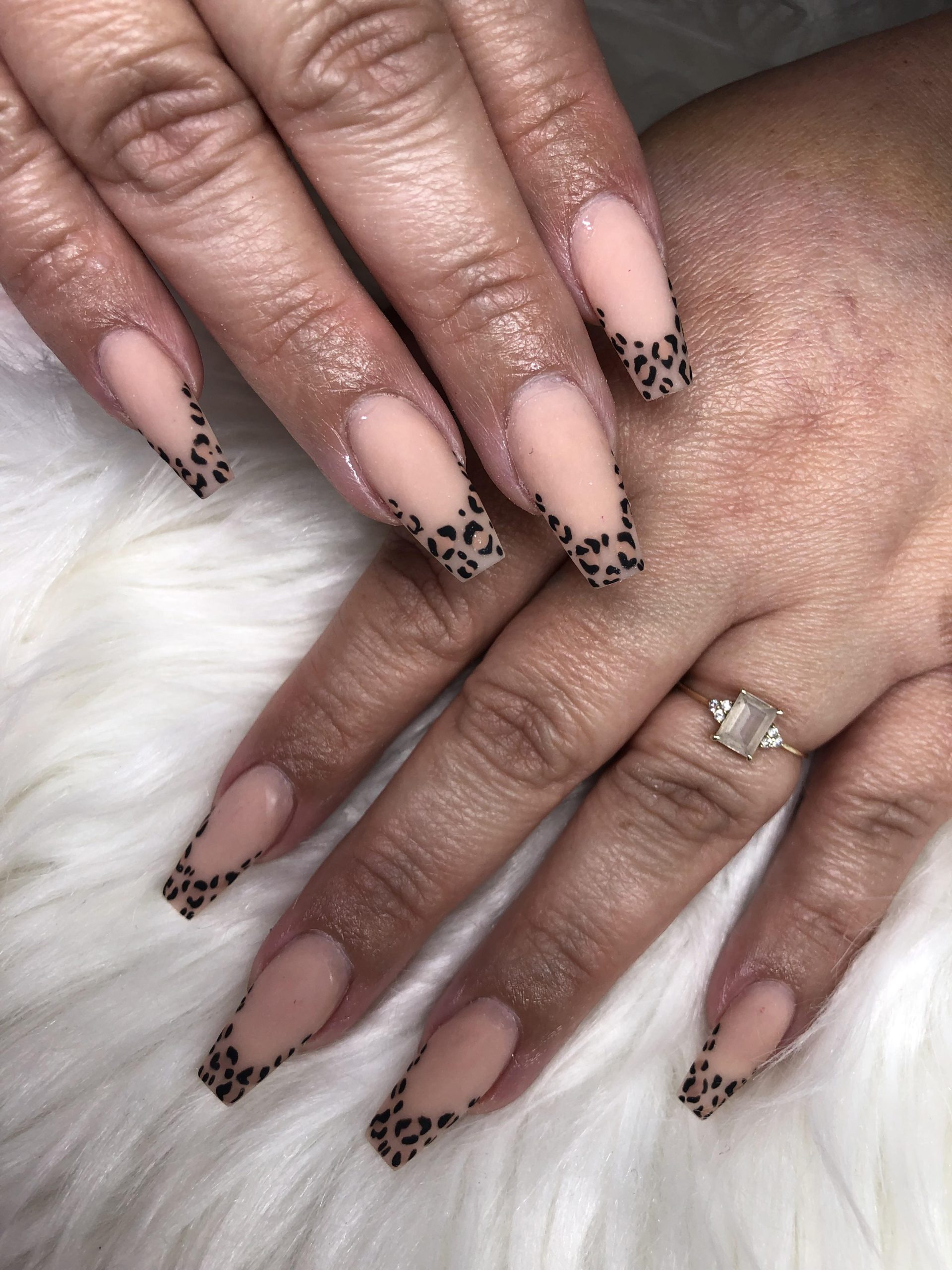 Animal Print French Tips
