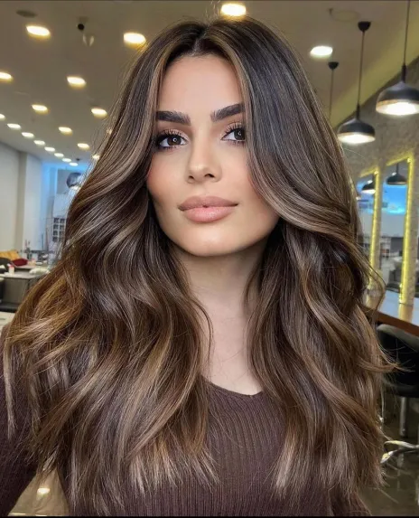 Beach Waves and Caramel Highlights