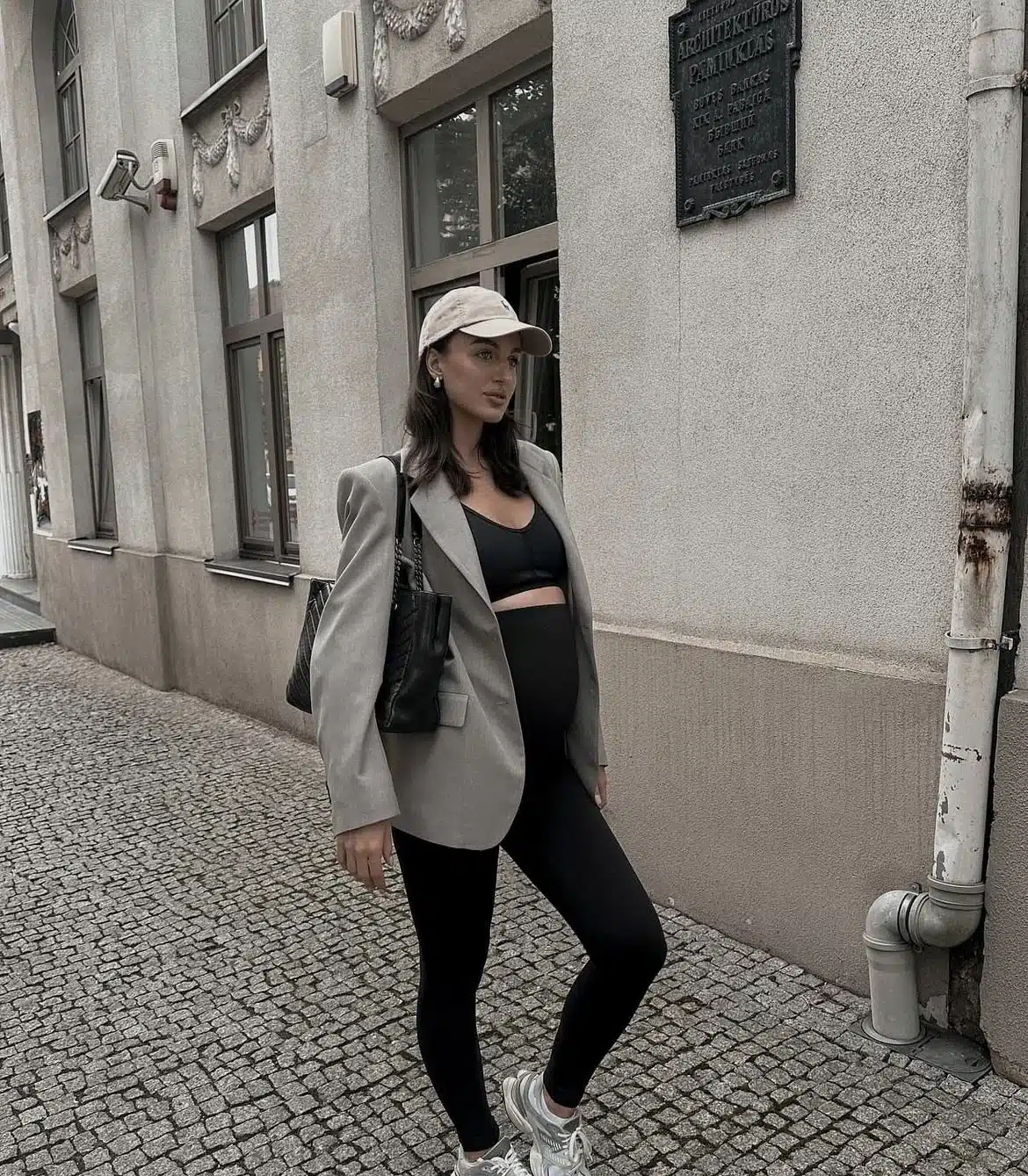 Chic Black Bump Suit with a Blazer