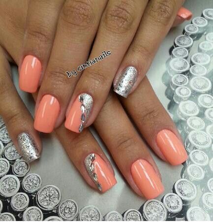 Coral and Silver Details