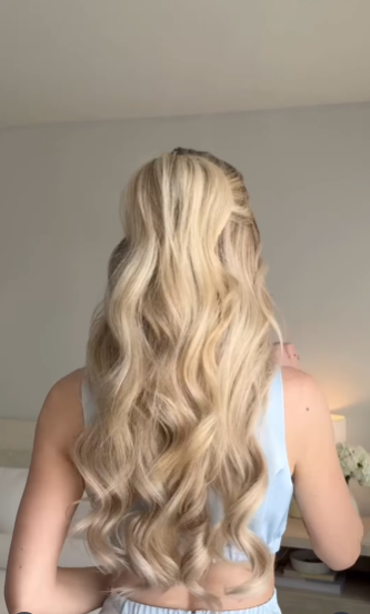 Half-up, half-down with extensions