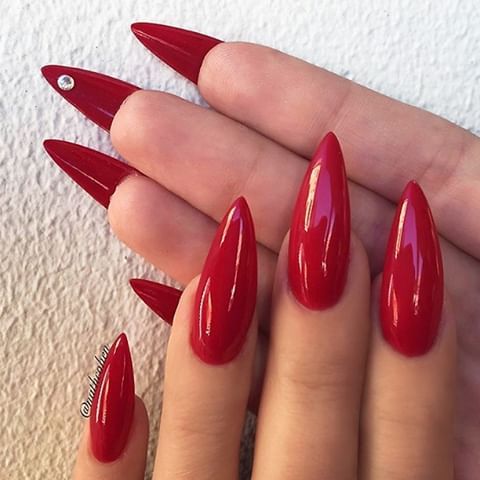 Marble Effect Stiletto Nails