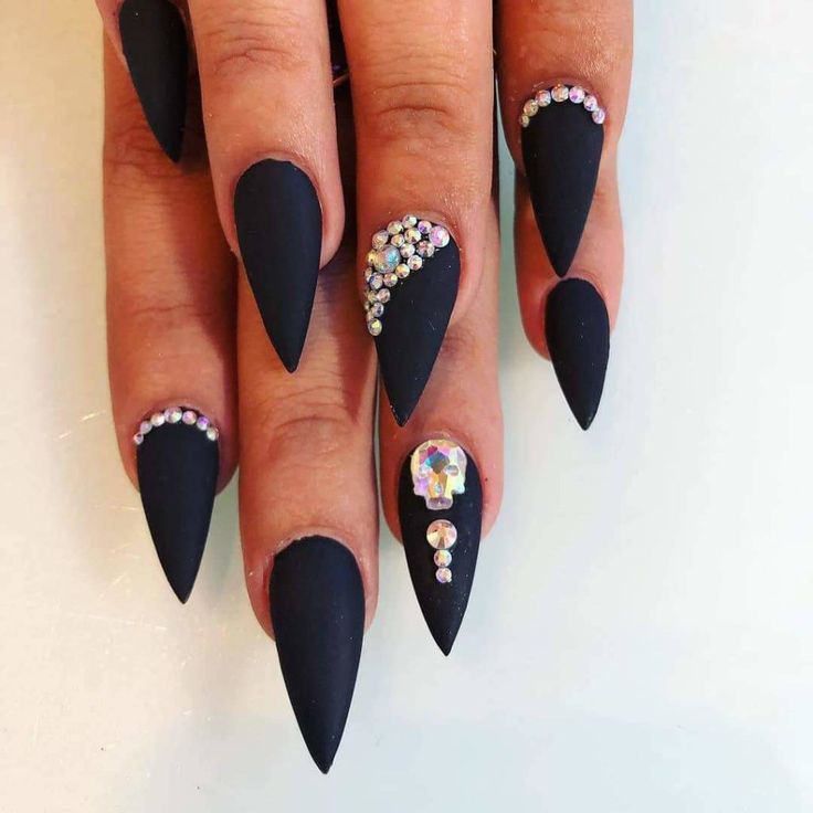 Matte Black with Rhinestones