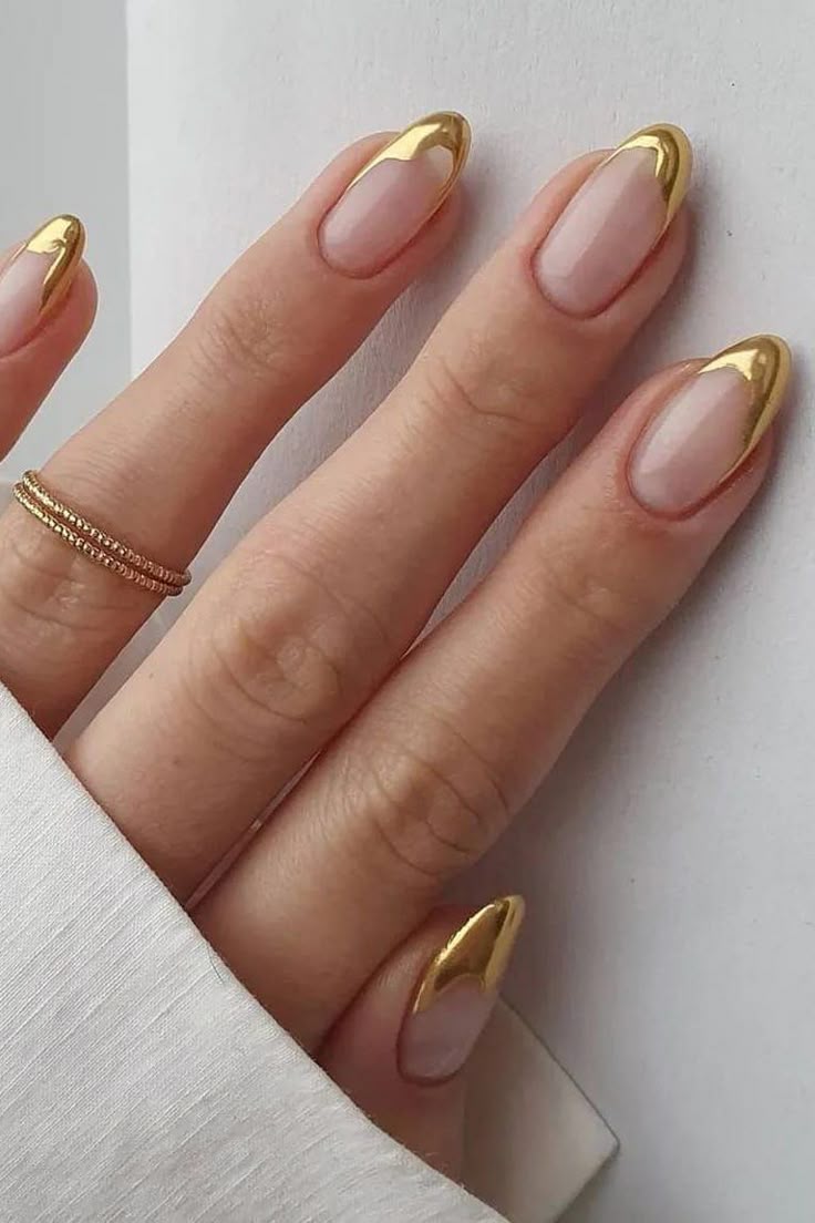 Metallic Gold French Tips