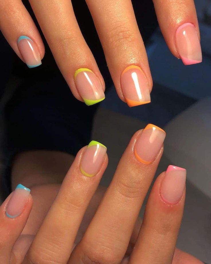Rainbow French Tips