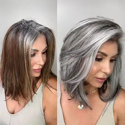 Rooted Blonde on Gray Base