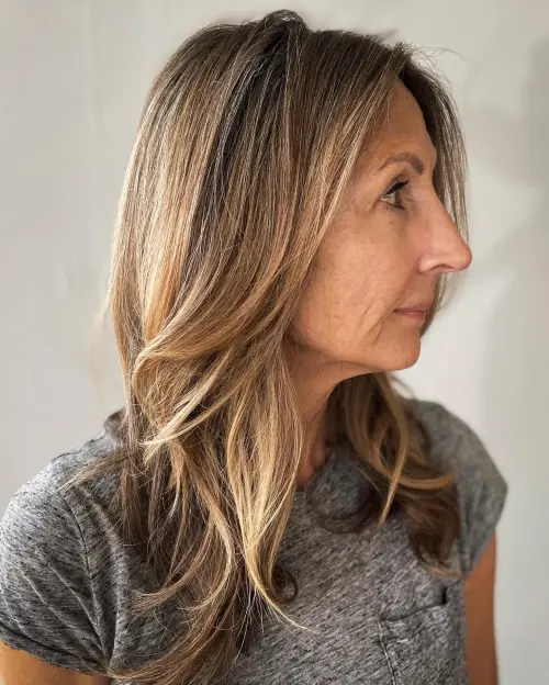 Softly tousled long hair