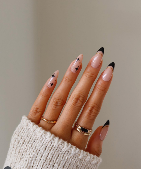 french tips with stars