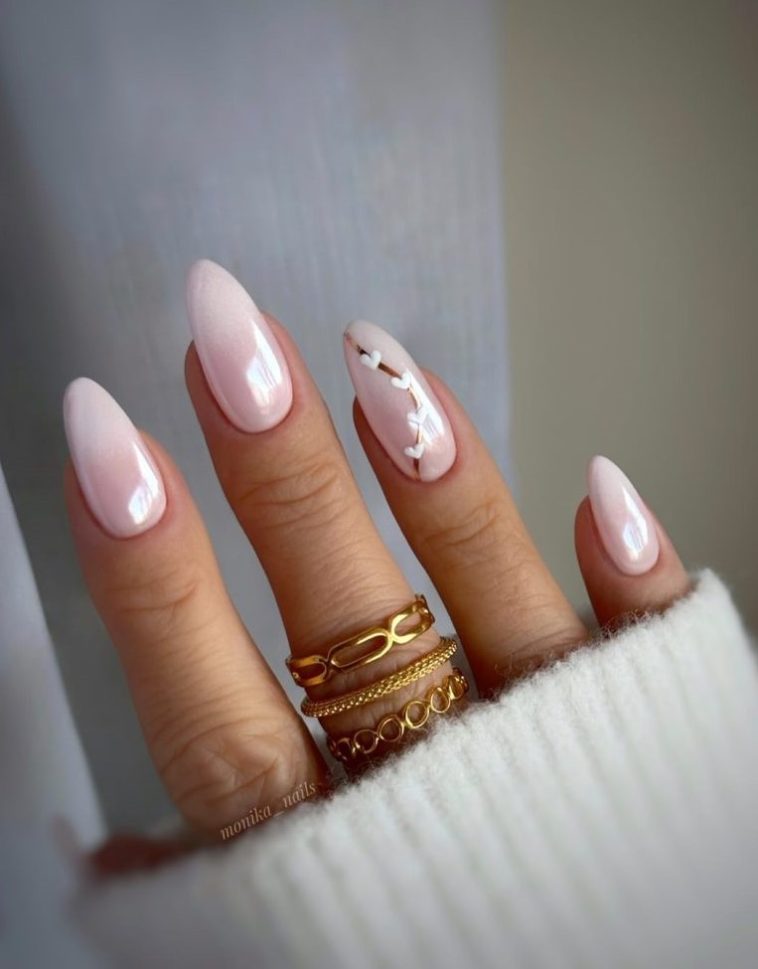 Pink and White Ombre Nails