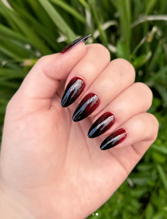 Black Ombre with Another Color nails