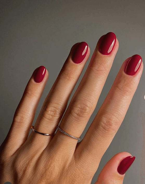 Classic Red with Glossy Finish nails