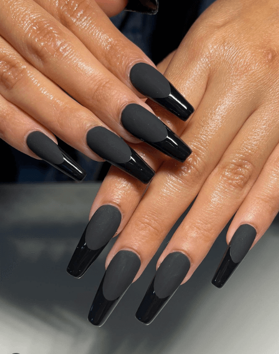 Glossy Black Finish nails 