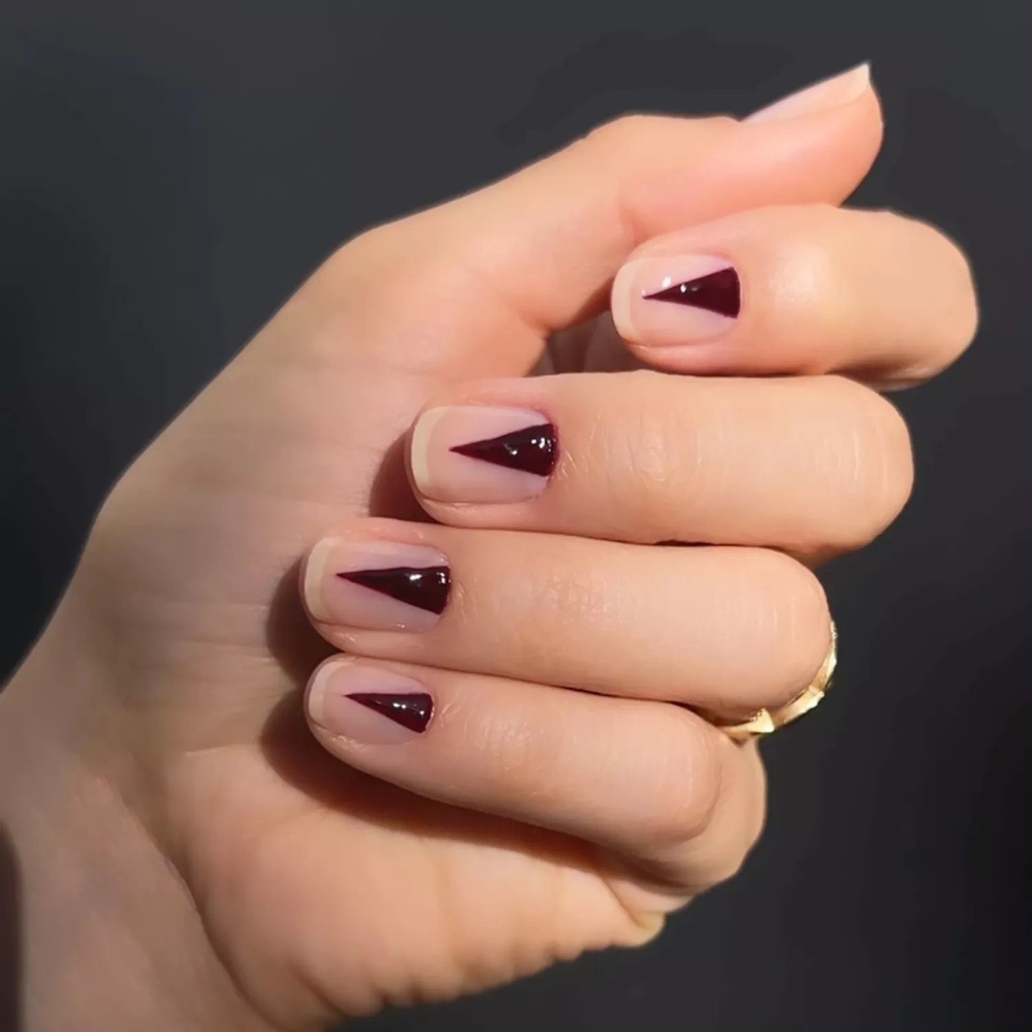 Negative Space Triangles nails