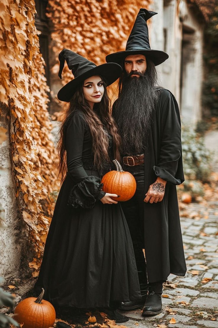 Witch and Pumpkin couple halloween costume