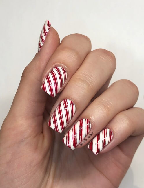 Candy Cane Stripes nails