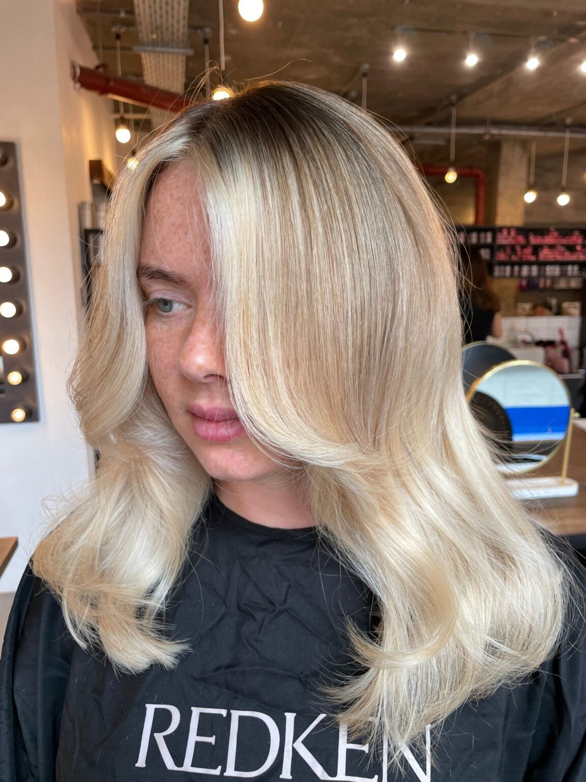 Blow-Dried Curtain Bangs with Volume