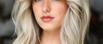 Curtain Bangs with Platinum Blonde Hair