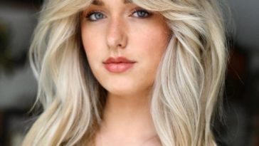 Curtain Bangs with Platinum Blonde Hair