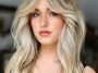 Curtain Bangs with Platinum Blonde Hair