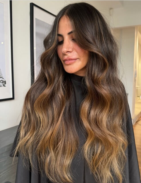Brunette Balayage for Thick Hair