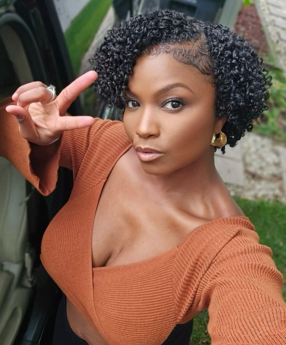 Curly Afro Short Cut