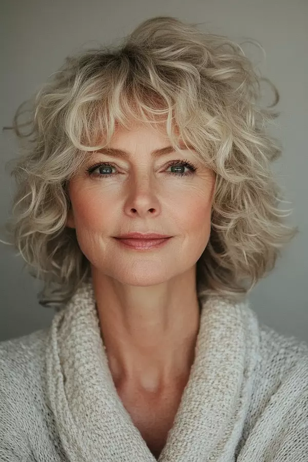 Curly Shag with Highlights