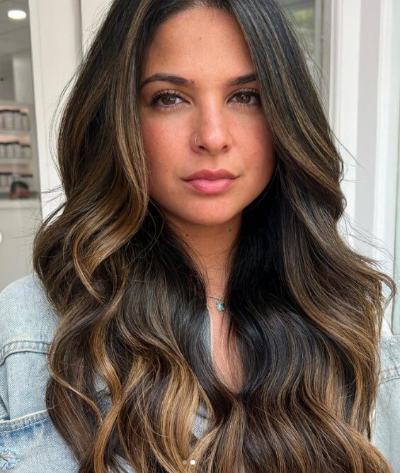 Dark Brown to Blonde Balayage Drama