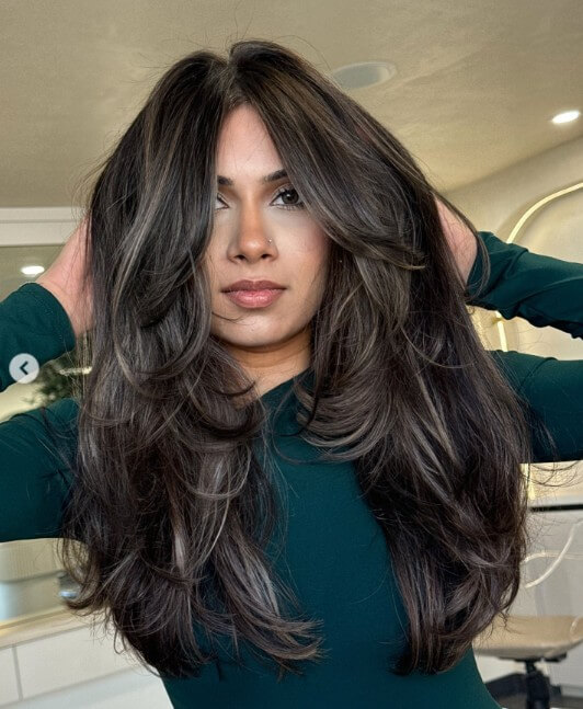 Espresso & Platinum Contrast Balayage