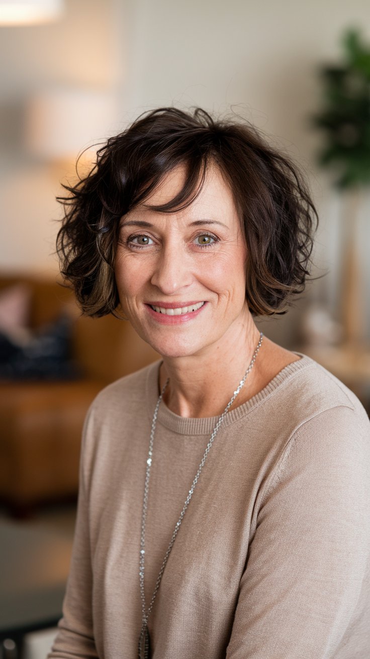 Short Curly Bob with Layers