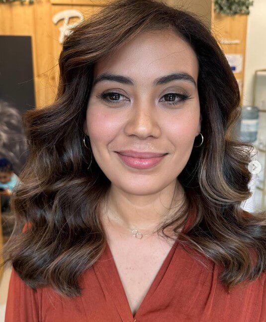 Soft Caramel Balayage on Dark Brown Hair