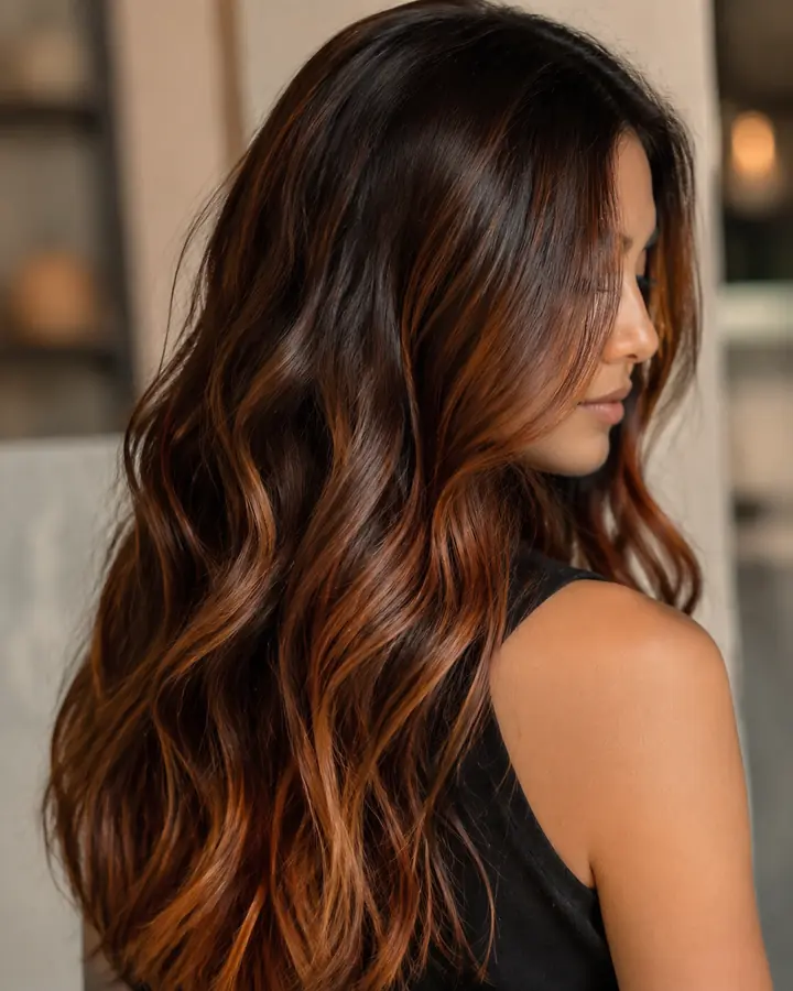 Cinnamon brown brunette hair
