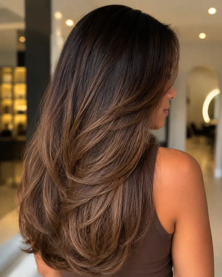 Mocha melt brunette hair color