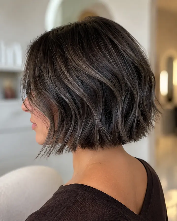 Smoky brunette hair color