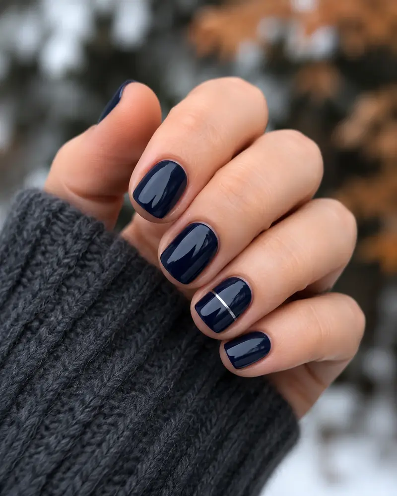 Navy blue fall nails