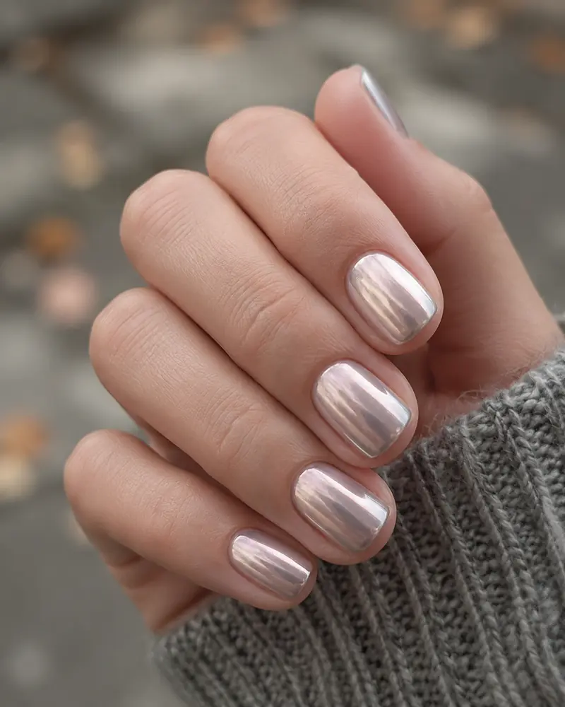 Oyster pearl fall nails
