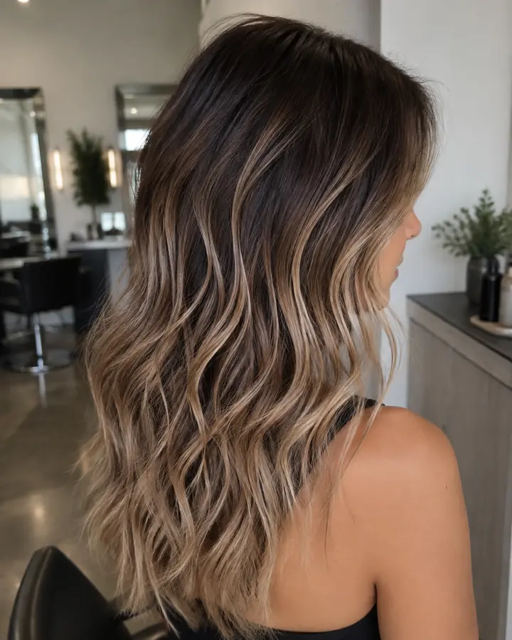 Rooted bronde hair color