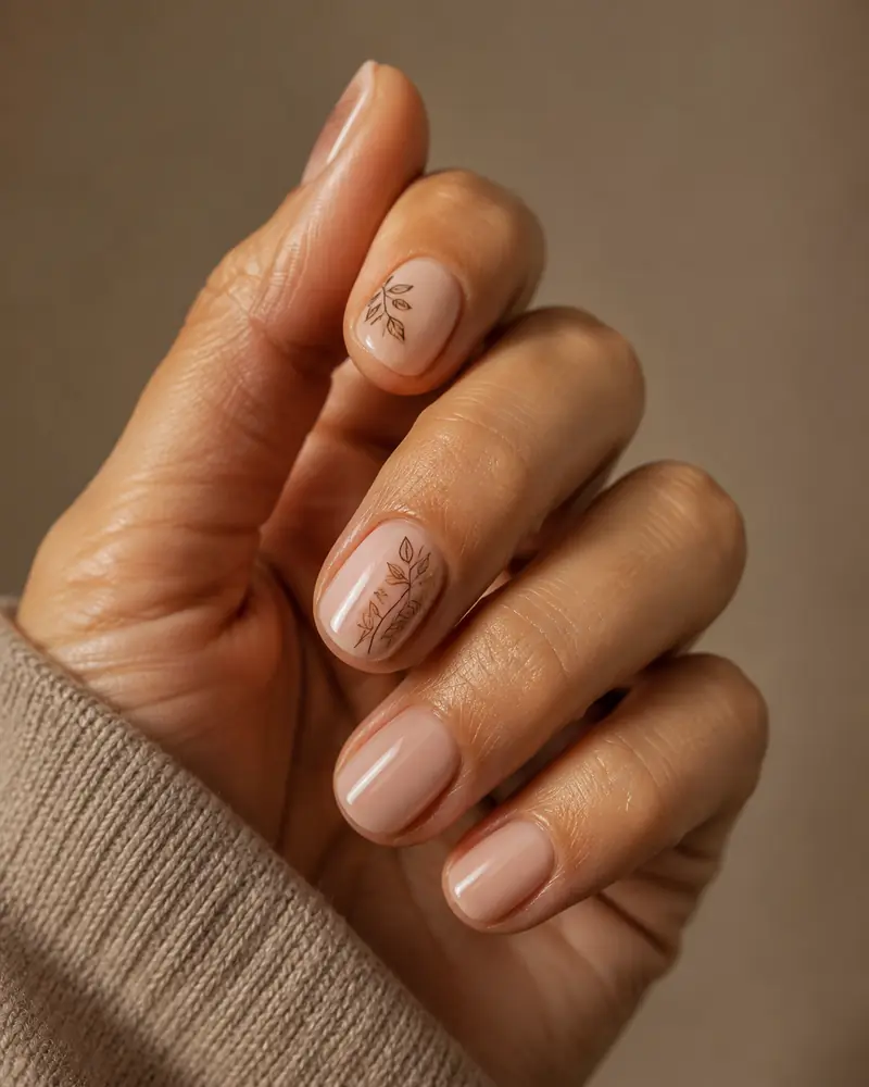 Minimal leaf line fall nails